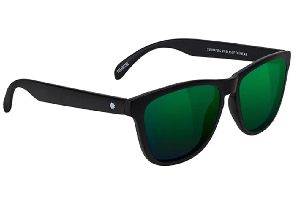 Glassy - Deric Polarized - Matte Black/Green Mirror - GlassyEyewearUK