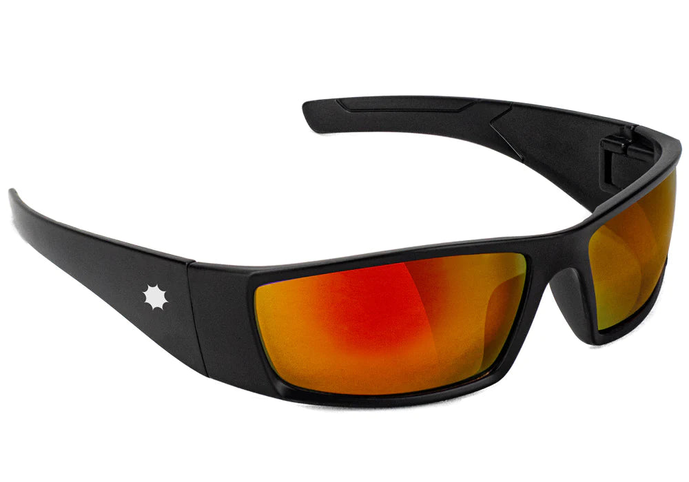 Glassy - Peet - Black/Red Mirror - GlassyEyewearUK
