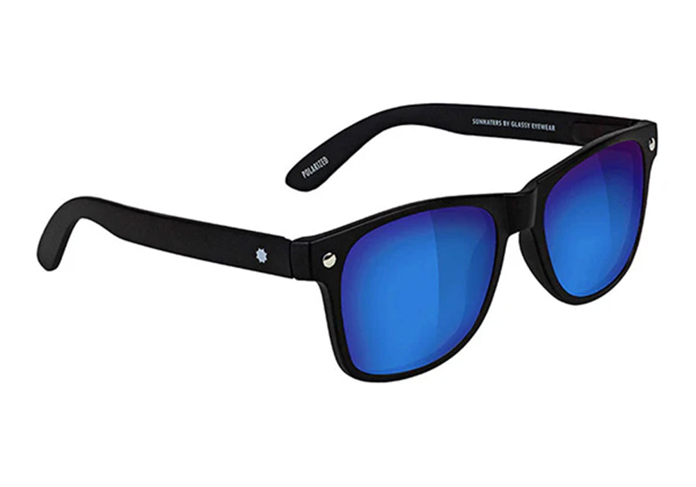 Leonard - Polarized - Black/Blue Mirror - GlassyEyewearUK