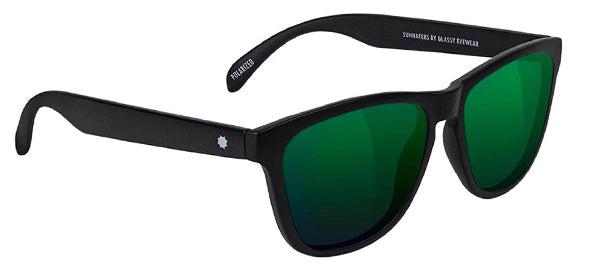 Glassy - Deric Polarized - Matte Black/Green Mirror - GlassyEyewearUK